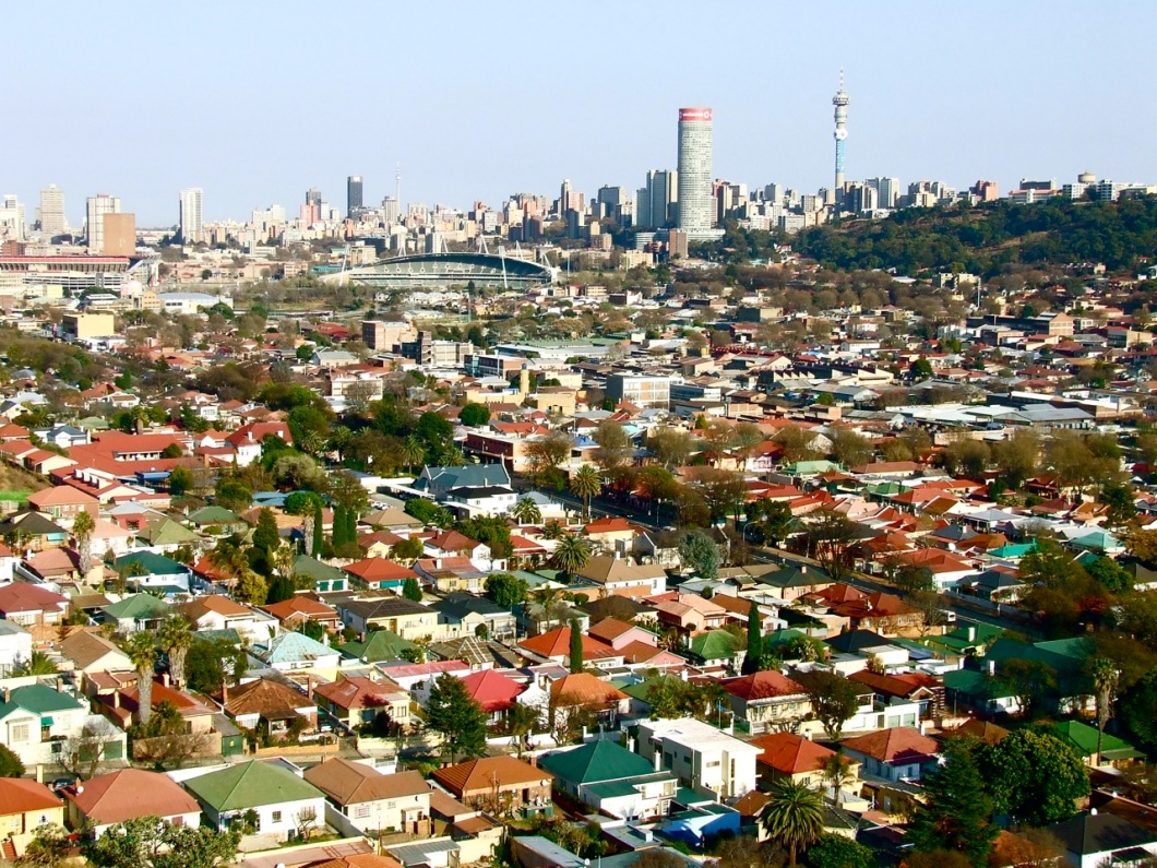 Johannesburg and eastern suburbs viewed from the top of Langeman's Kop